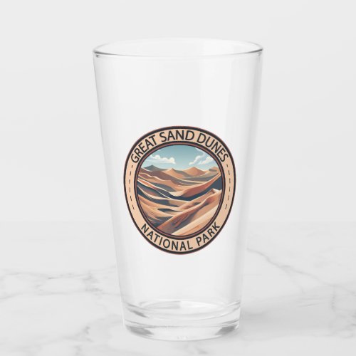 Great Sand Dunes National Park Illustration Travel Glass