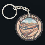 Great Sand Dunes National Park Illustration Travel Keychain<br><div class="desc">Great Sand Dunes vector artwork design. The park is in southern Colorado. It’s known for huge dunes like the towering Star Dune,  and for the seasonal Medano Creek and beach created at the base of the dunes.</div>