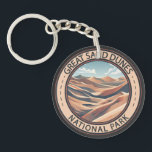 Great Sand Dunes National Park Illustration Travel Keychain<br><div class="desc">Great Sand Dunes vector artwork design. The park is in southern Colorado. It’s known for huge dunes like the towering Star Dune,  and for the seasonal Medano Creek and beach created at the base of the dunes.</div>