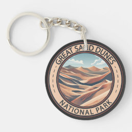 Great Sand Dunes National Park Illustration Travel Keychain