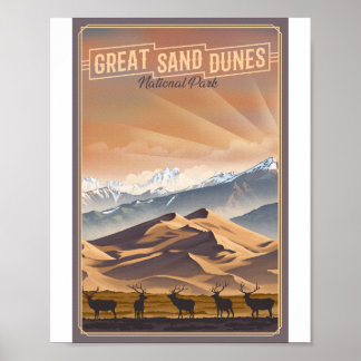 Great Sand Dunes National Park Litho Artwork Poster