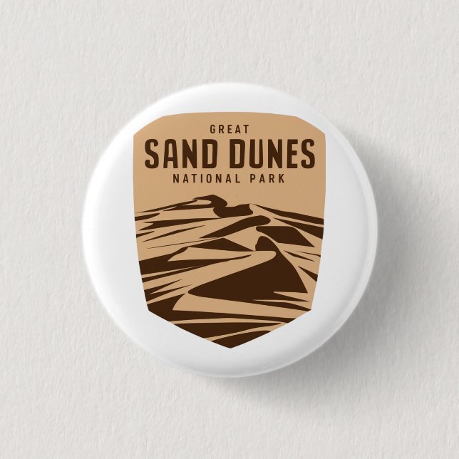 Great Sand Dunes National Park Minimal Emblem Button (Front)