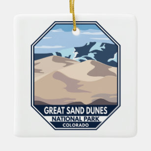 Great Sand Dunes National Park Minimal Retro Ceramic Ornament