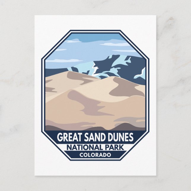 Great Sand Dunes National Park Minimal Retro Postcard (Front)