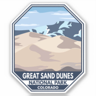 Great Sand Dunes National Park Minimal Retro Sticker