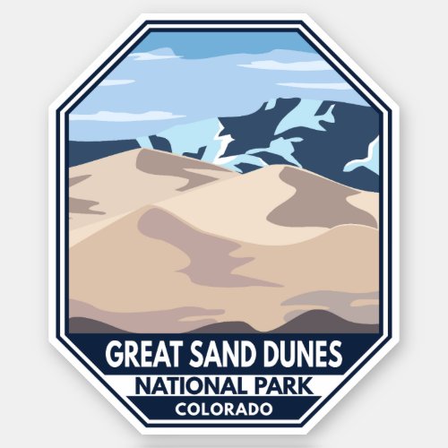 Great Sand Dunes National Park Minimal Retro Sticker