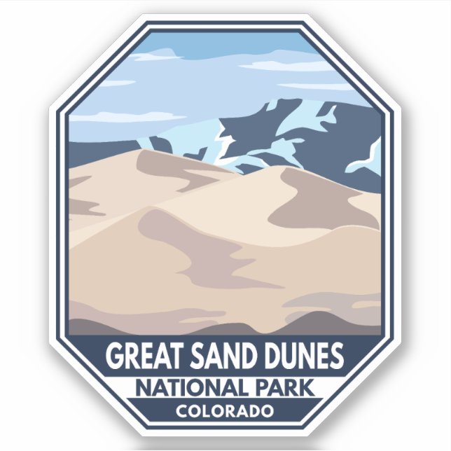 Great Sand Dunes National Park Minimal Retro Sticker (Front)