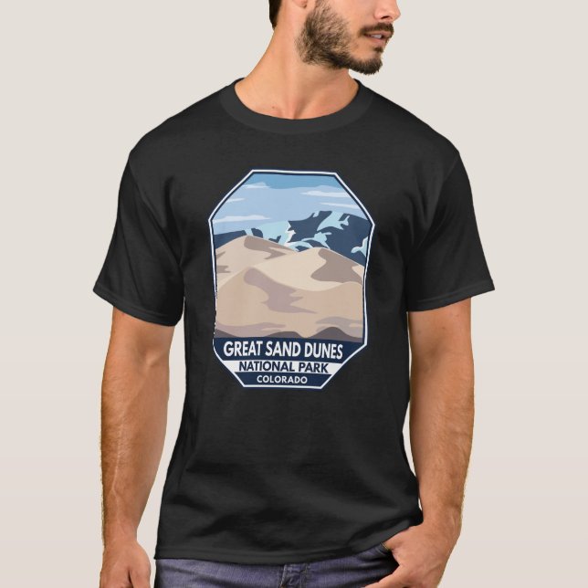 Great Sand Dunes National Park Minimal Retro T-Shirt (Front)