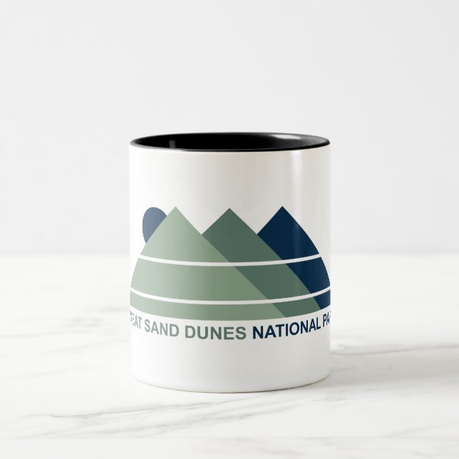 Great Sand Dunes National Park Mountain Sun Two-Tone Coffee Mug (Center)