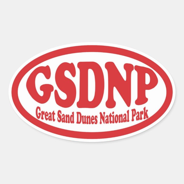 Great Sand Dunes National Park red oval sticker (Front)