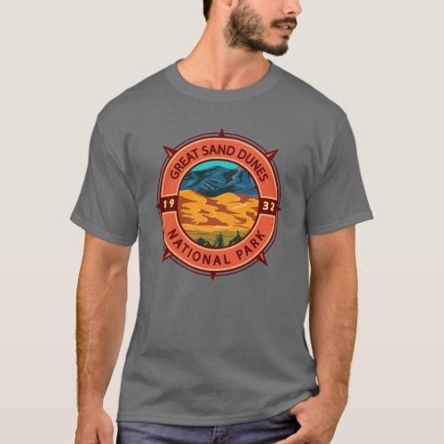 Great Sand Dunes National Park Retro Compass T_Shirt