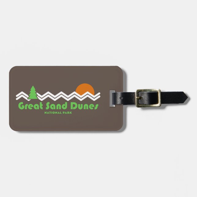 Great Sand Dunes National Park Retro Luggage Tag (Front Horizontal)
