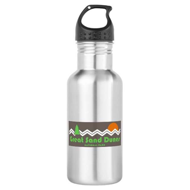 Great Sand Dunes National Park Retro Stainless Steel Water Bottle (Front)