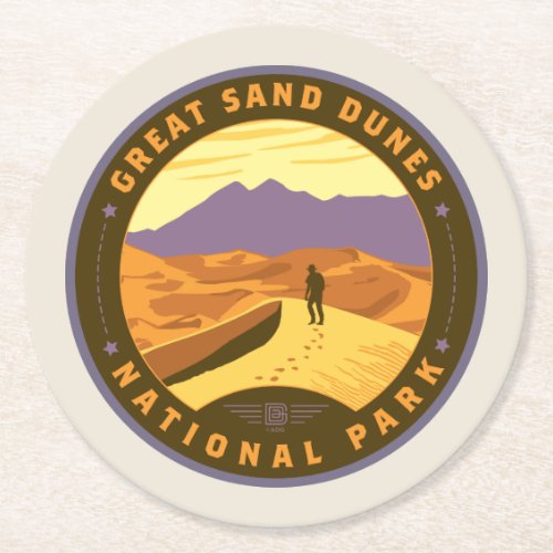 Great Sand Dunes National Park Round Paper Coaster