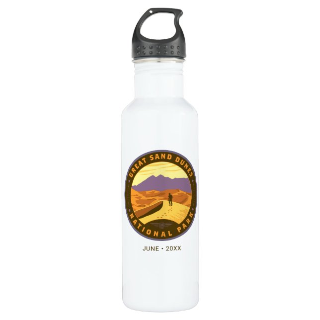 Great Sand Dunes National Park Stainless Steel Water Bottle (Front)