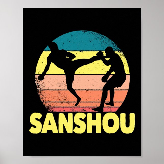 Great Sanshou Design Chinese Kickboxing Martial Ar Poster (Front)