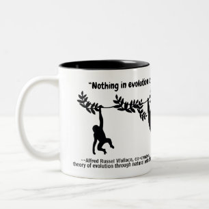 Great Scientist Quotation with Monkeys Two-Tone Coffee Mug