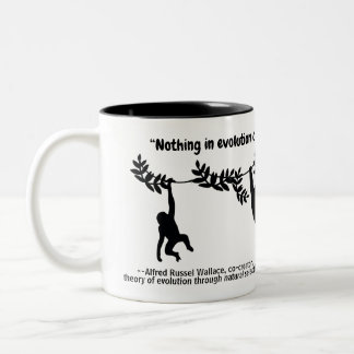 Great Scientist Quotation with Monkeys Two-Tone Coffee Mug