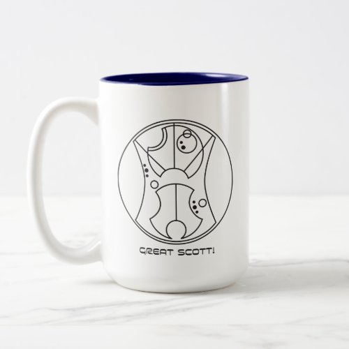 Great Scott _ Circular Gallifreyan Two_Tone Coffee Mug