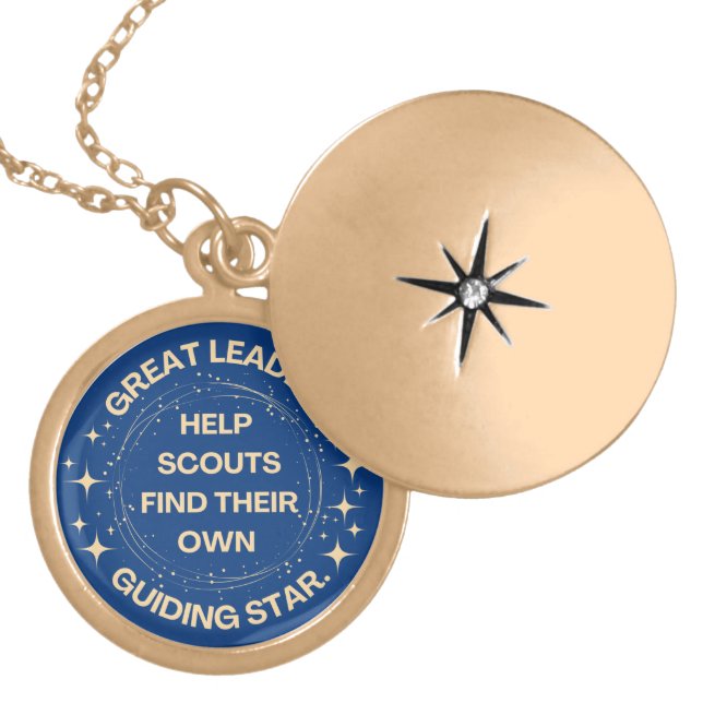 Great Scout Leader Quote  Gold Plated Necklace (Front)