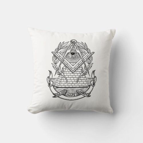Great Seal Eye of Providence Throw Pillow