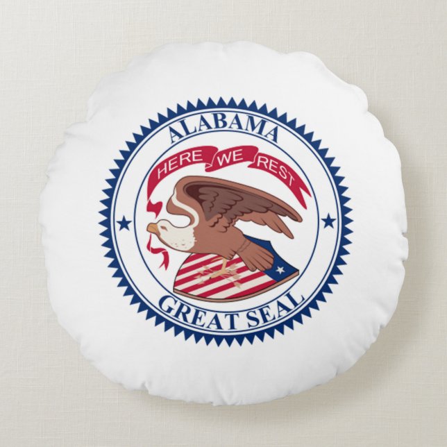 Great Seal of Alabama 1868 Round Pillow (Front)