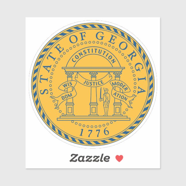 Great Seal of Georgia State Sticker (Sheet)