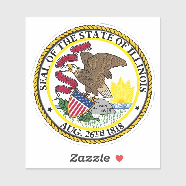 Great Seal of Illinois Sticker (Sheet)