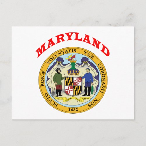 Great Seal Of  State Maryland Postcard