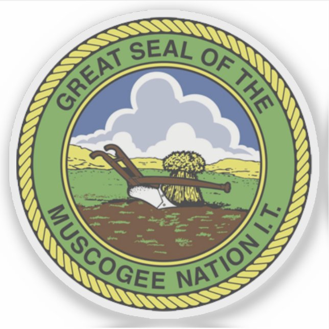 Great seal of the Muscogee Creek peoples, USA Sticker (Front)
