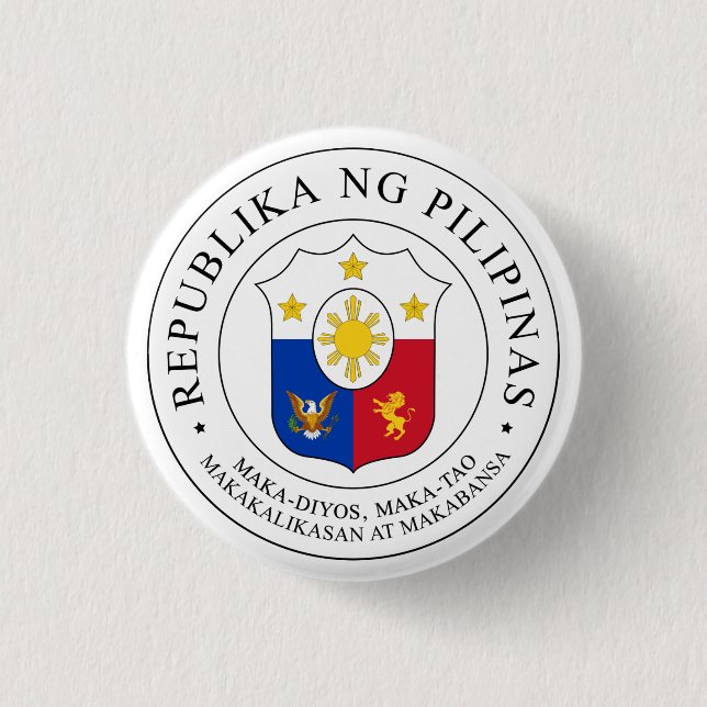 Great Seal of the Republic of the Philippines Button (Front)