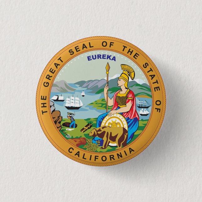 Great seal of the state of California Pinback Button (Front)