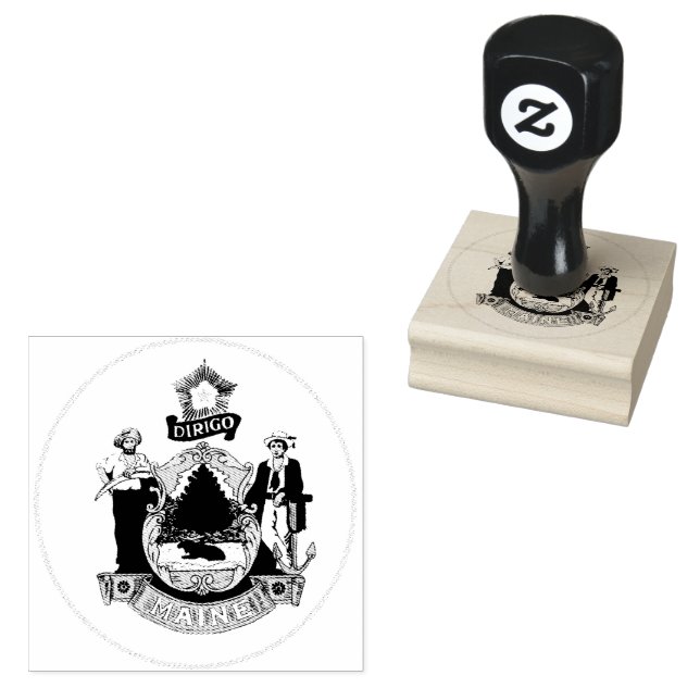 Great Seal of the State of Maine | Rubber Stamp (Stamped)
