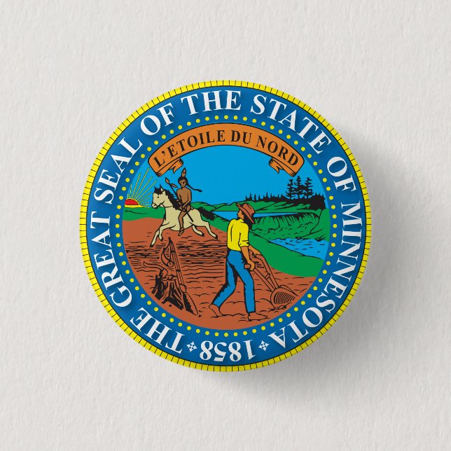 Great seal of the state of Minnesota Button (Front)