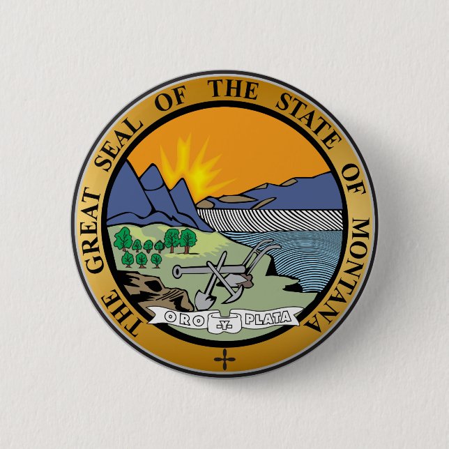 Great seal of the state of Montana Pinback Button (Front)