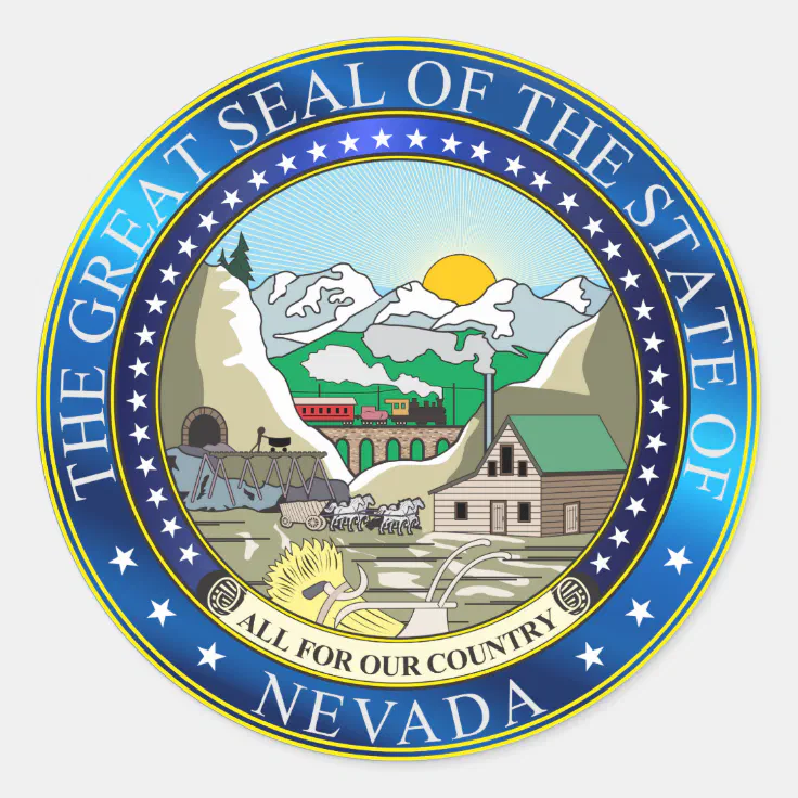 Nevada State Seal Granite Laser Engraved Paperweight 