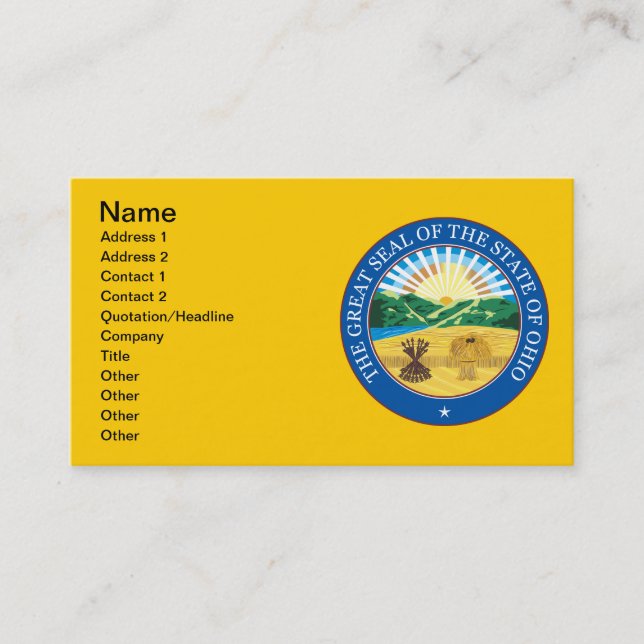 Great seal of the state of Ohio Business Card (Front)