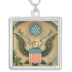 Great Seal of the United States, c.1850 Silver Plated Necklace