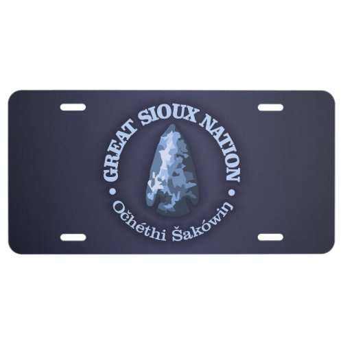 Great Sioux Nation arrowhead License Plate