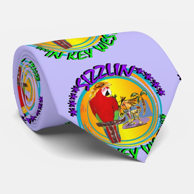 GREAT SIZZLIN PARROTS NECK TIE (Rolled)