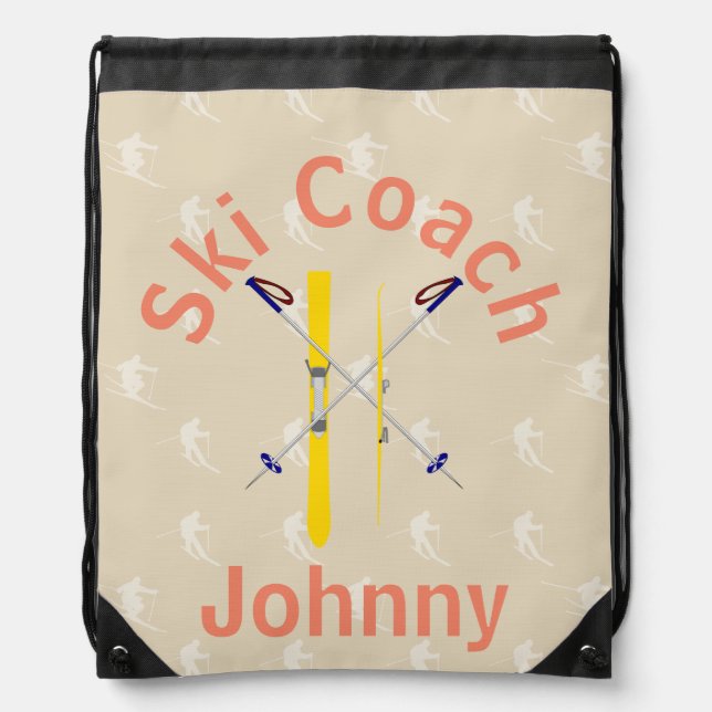 Great Ski theme Drawstring Bag (Front)