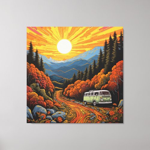 Great Smokey Mountains 1960s Vibe Canvas Print