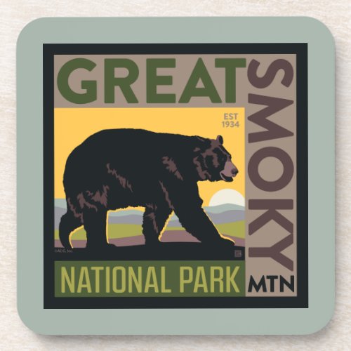 Great Smoky Mountain National Park Bear Beverage Coaster