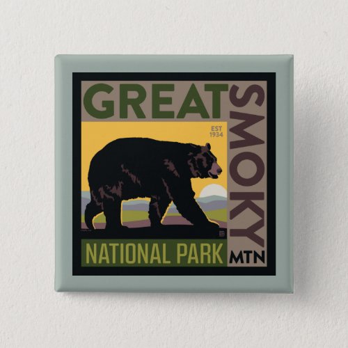 Great Smoky Mountain National Park Bear Button