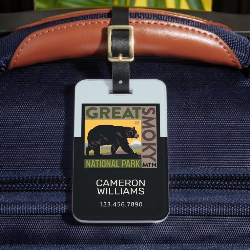 Great Smoky Mountain National Park Bear Luggage Tag