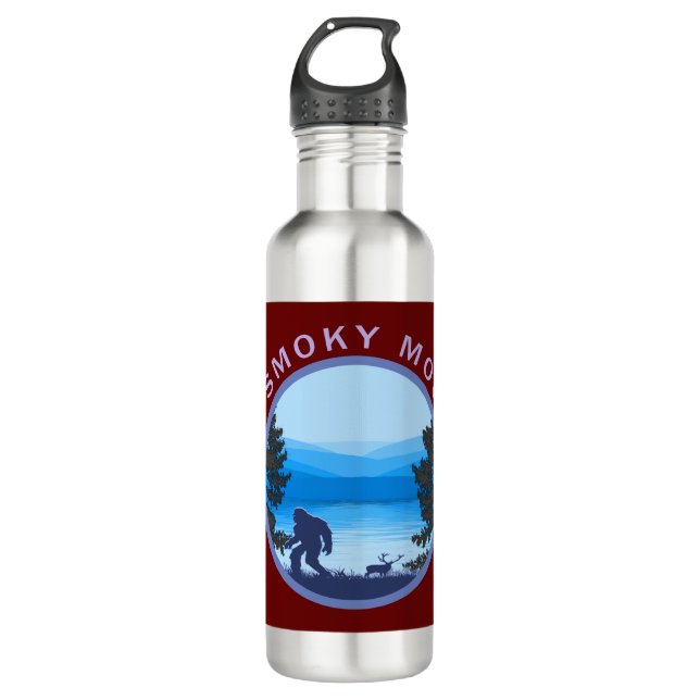 Great Smoky Mountains Bigfoot Stainless Steel Water Bottle (Front)
