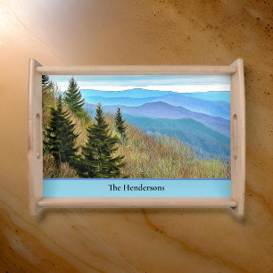 Great Smoky Mountains Blue Ridge Monogram Serving Tray