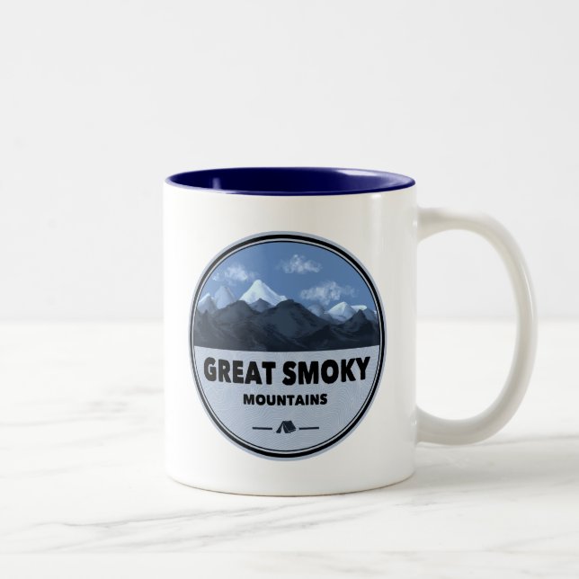 Great Smoky Mountains Camping Two-Tone Coffee Mug (Right)
