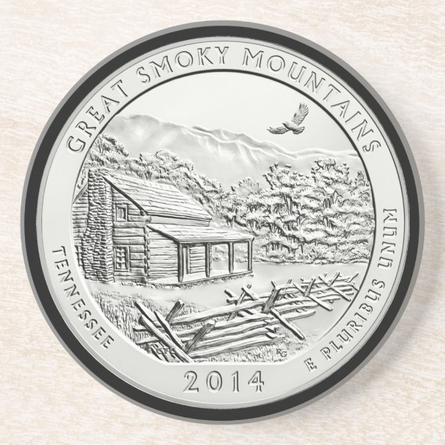 GREAT SMOKY MOUNTAINS COIN  COASTER (Front)