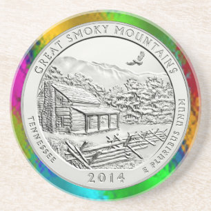 GREAT SMOKY MOUNTAINS COIN  COASTER